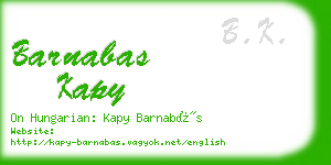 barnabas kapy business card